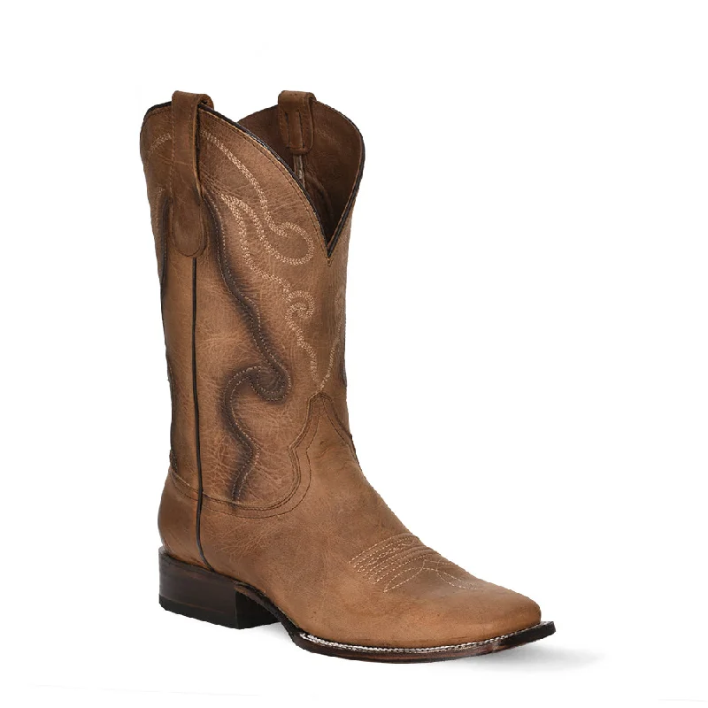 Circle G Tan Wide Square Toe Cowboy Boots