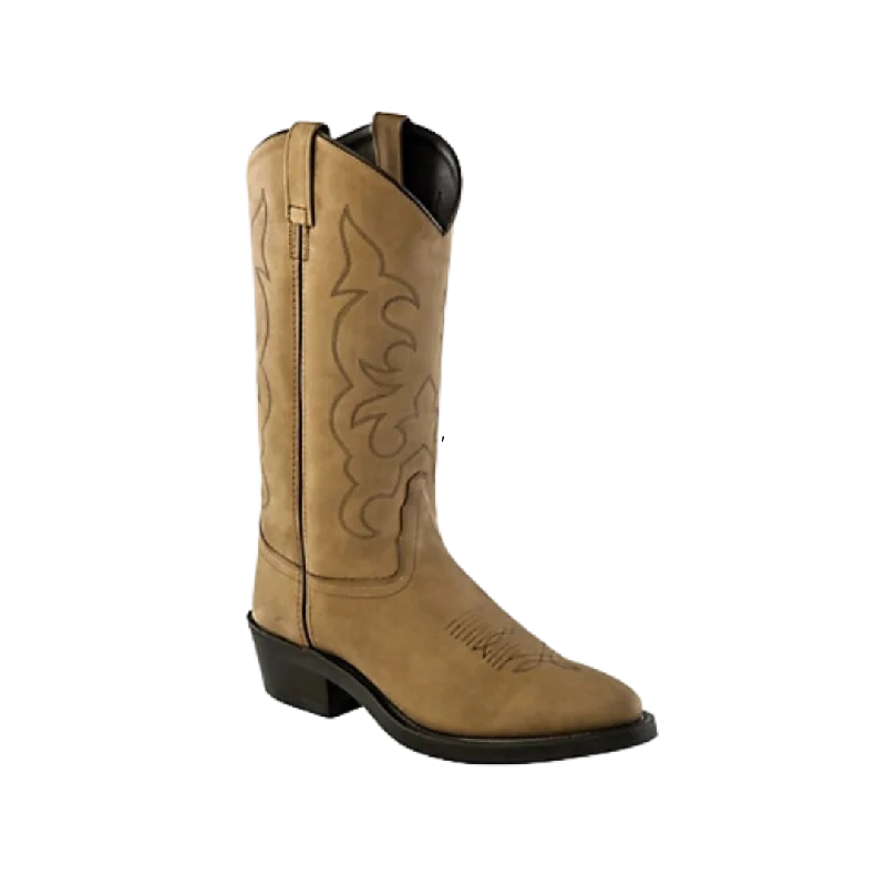 Old West Tan Men's Leather 13" Western Cowboy Boots