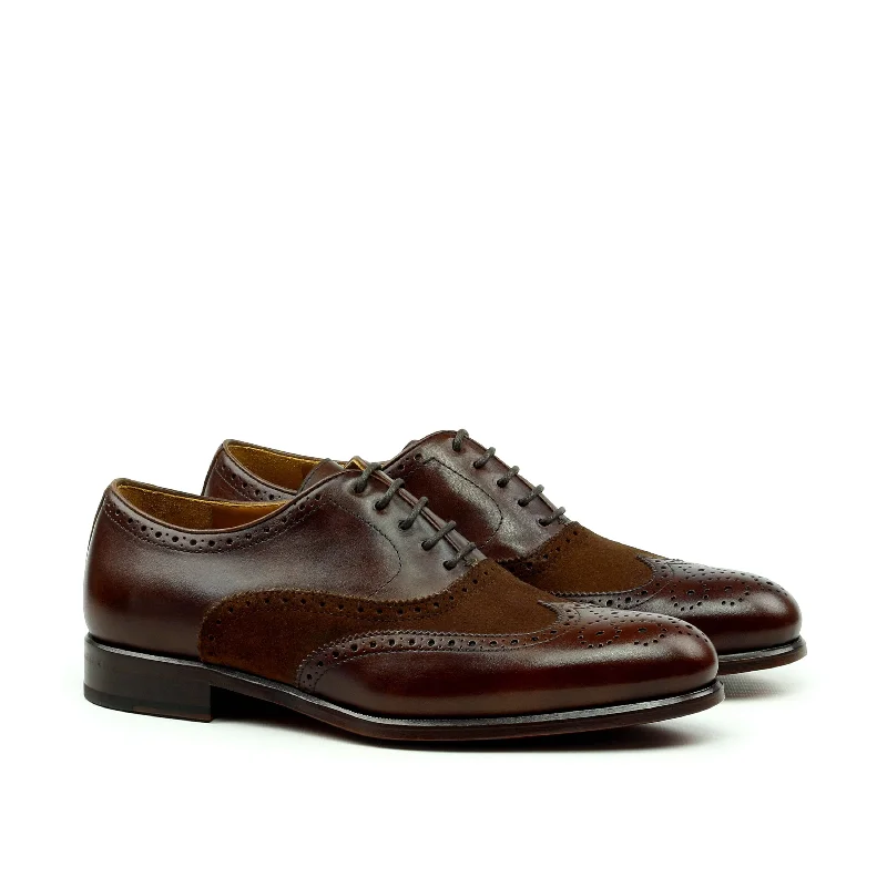 Unique Handcrafted Chestnut Brown Wingtip Oxford w/ Full Brogue by Le Ruux