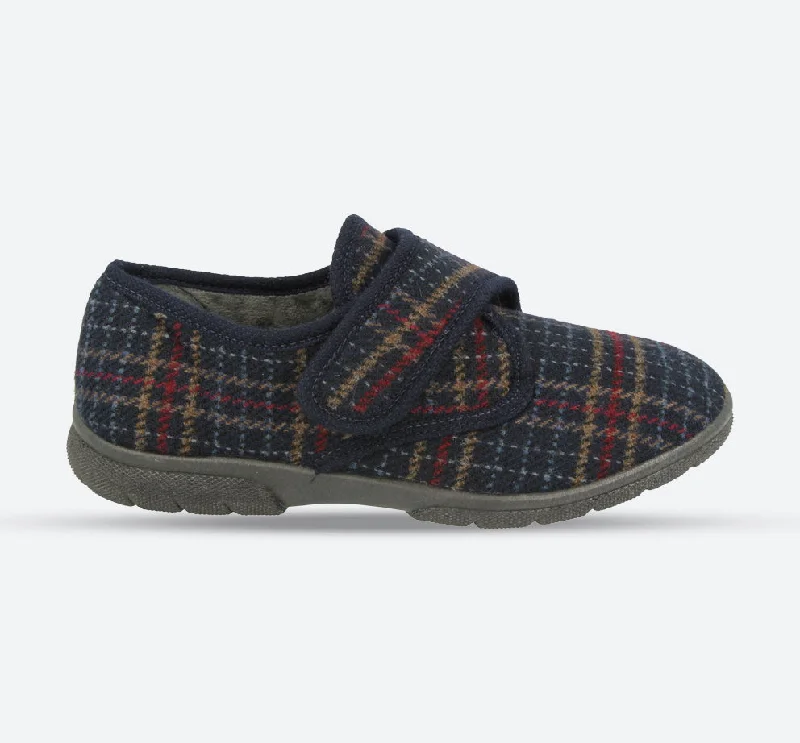 Mens Wide Fit DB Tartan Slippers