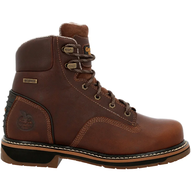 Georgia AMP LT Edge Waterproof GB00464 Mens Brown Wide Leather Work Boots