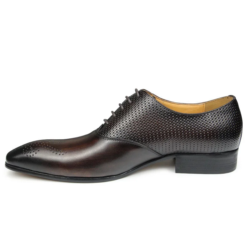 Aubino 2 - Luxury Men's single strap Cap Toe Oxford Shoes (2 patterns design)