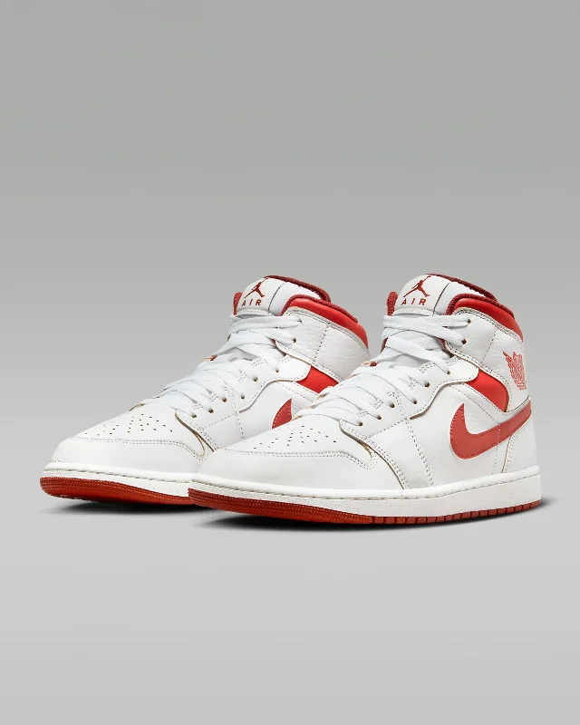 Nike Air Jordan 1 Mid SE FJ3458-160 Sneakers Men's White Red Casual Shoes NR9004