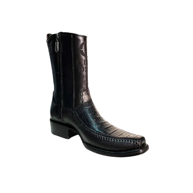 Cuadra Men's Fuscus Cola Belly Plunge Caiman Black Boots