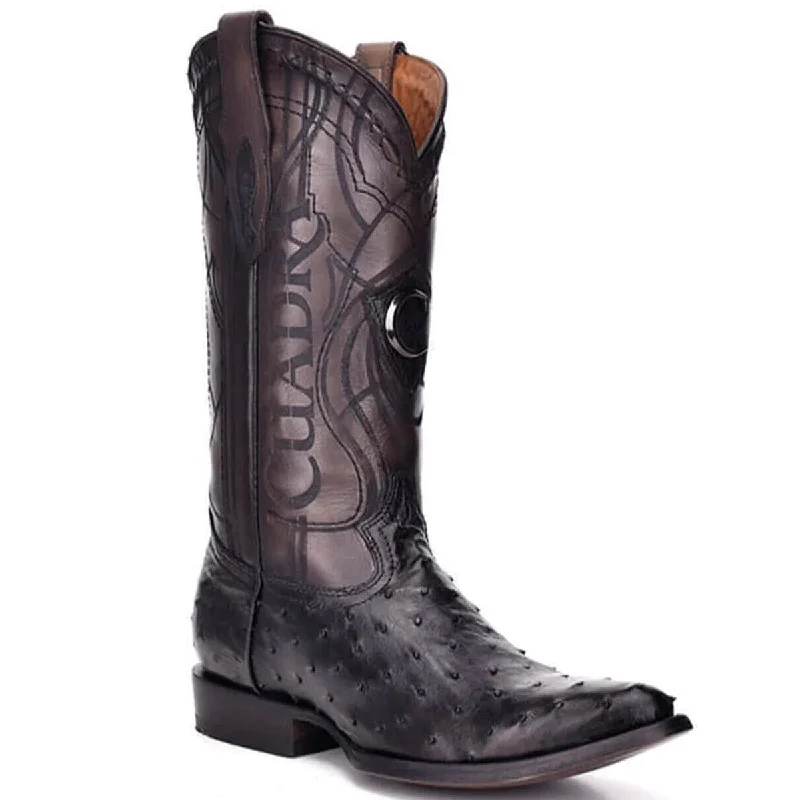 Black Ostrich Cowboy Boots