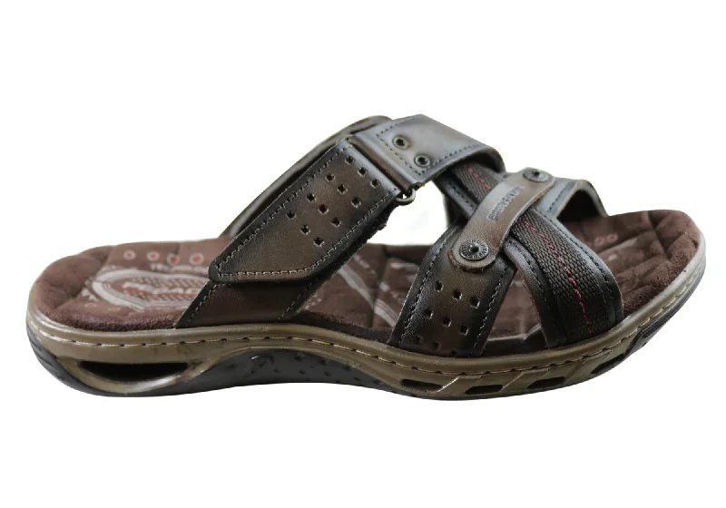 Pegada Nixon Mens Leather Comfortable Slide Sandals Made In Brazil