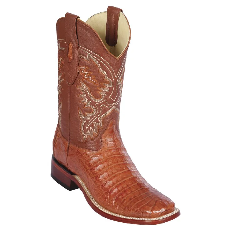 Caiman Belly Square Toe Boots