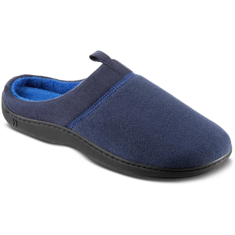 Isotoner Mens Jared Hoodback Terry Cloth Adaptive Slide Slippers