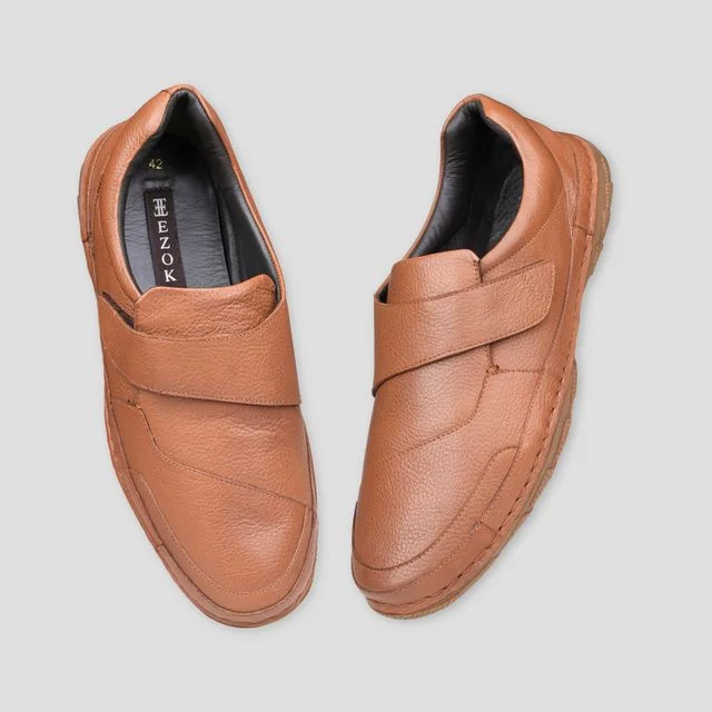 Ezok Brown Casual Leather Shoes For Men