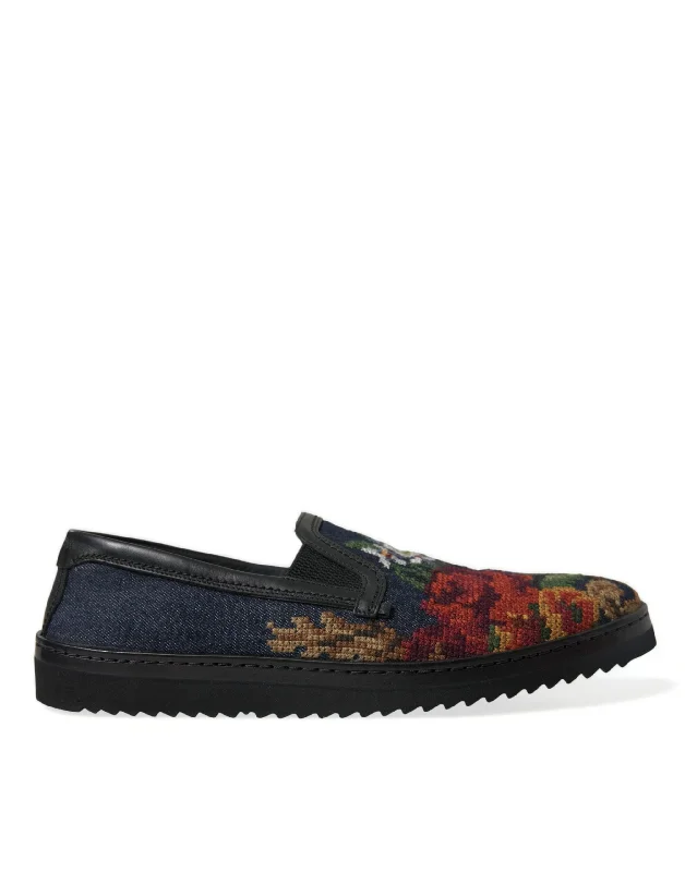 Dolce & Gabbana Elegant  Floral Men's Loafers