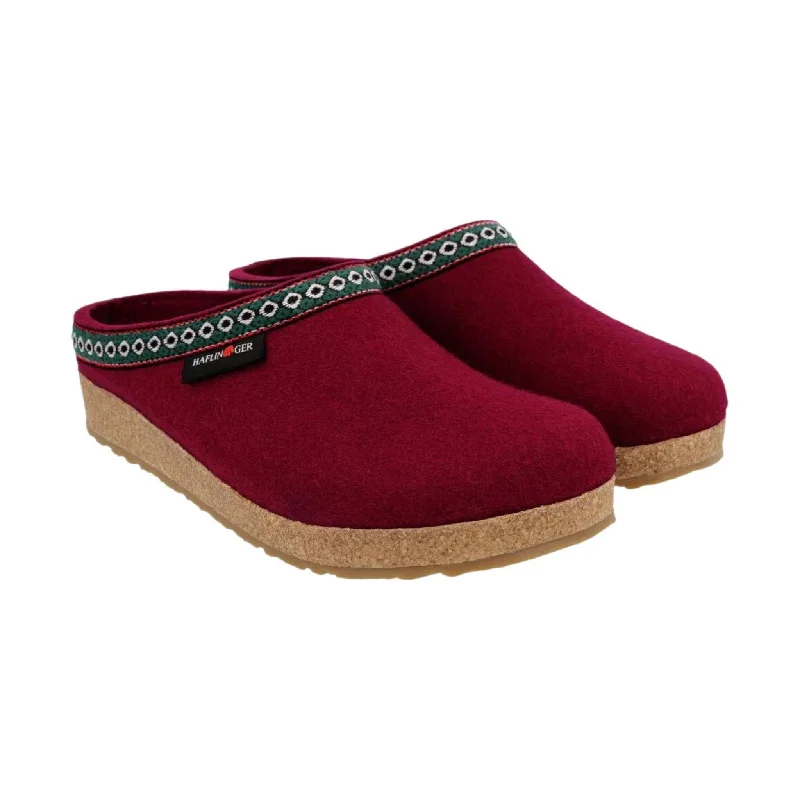 Haflinger Classic Wool Grizzly Clog - Bordo