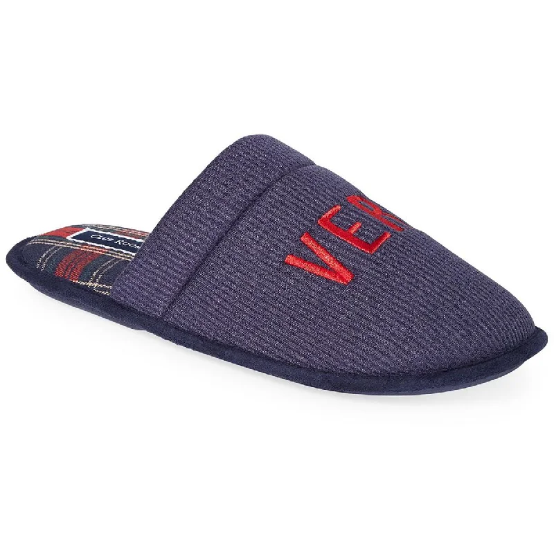 Club Room Mens Very Merry Waffle Slip On Slide Slippers