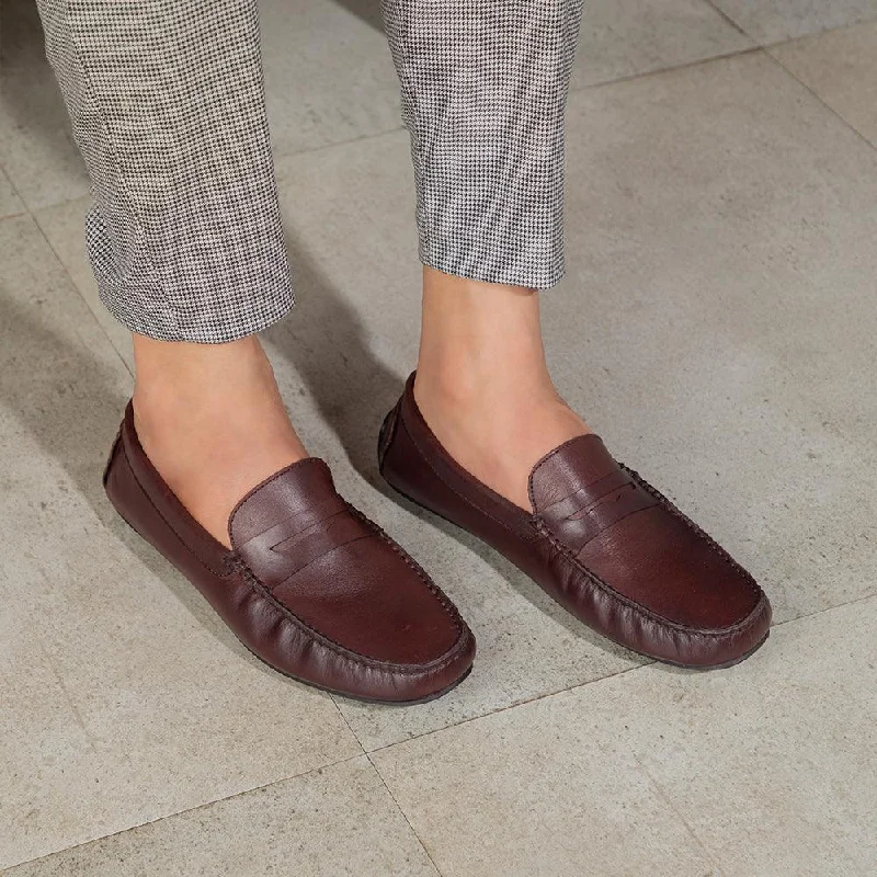 The Sloafer Brown Men's Leather Driving Loafers Tresmode