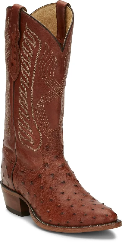 Tony Lama Mens McCandles Brandy Full Quill Ostrich Cowboy Boots